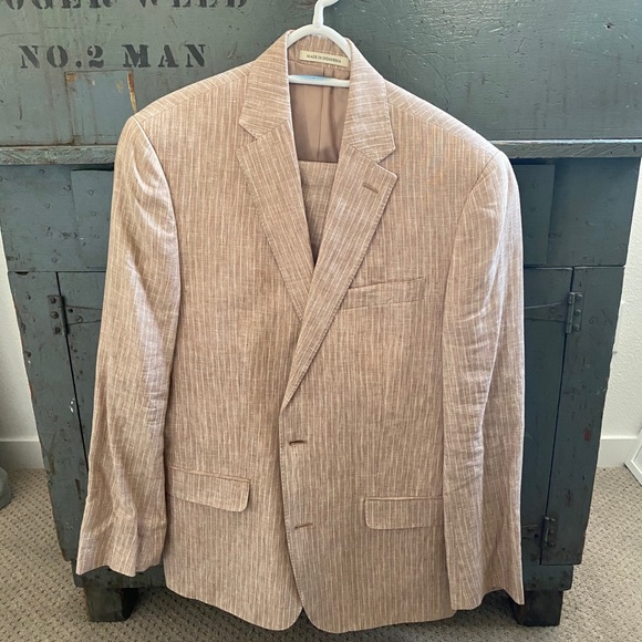 Polo Linen Suit Wheat 42R pants 34x32 - Picture 1 of 5